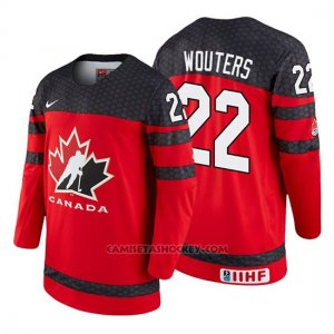 Camiseta Canada Team Chase Wouters 2018 Iihf World Championship Jugador Rojo