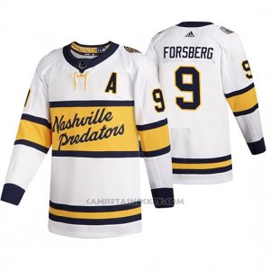 Camiseta Hockey Nashville Predators Retro Filip Forsberg Breakaway Jugador 2020 Winter Classic Blanco