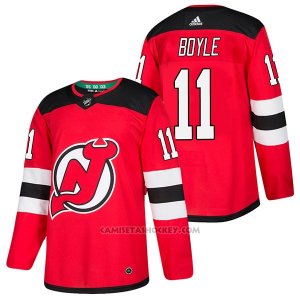 Camiseta Hockey Hombre Autentico New Jersey Devils 11 Brian Boyle Home 2018 Rojo