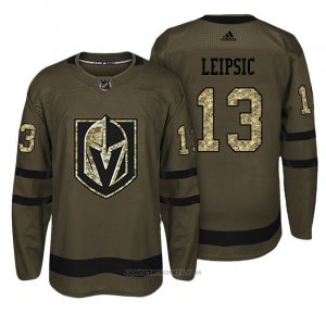Camiseta Hockey Hombre Vegas Golden Knights 13 Brendan Leipsic Verde Camo