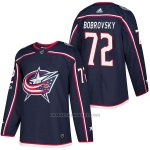 Camiseta Hockey Hombre Autentico Columbus Blue Jackets 72 Sergei Bobrovsky Home 2018 Azul