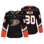 Camiseta Hockey Mujer Anaheim Ducks 30 Ryan Miller Negro Autentico Jugador