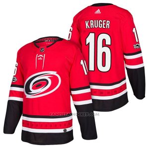 Camiseta Hockey Hombre Autentico Carolina Hurricanes 16 Marcus Kruger Home 2018 Rojo