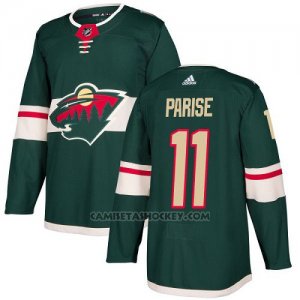 Camiseta Hockey Nino Minnesota Wild 11 Zach Parise Verde Home Autentico Stitched