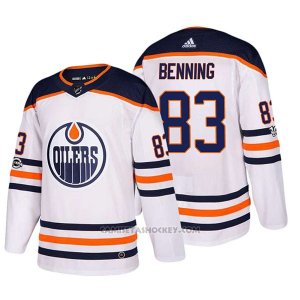 Camiseta Hockey Hombre Edmonton Oilers 83 Matt Benning 2018 Blanco