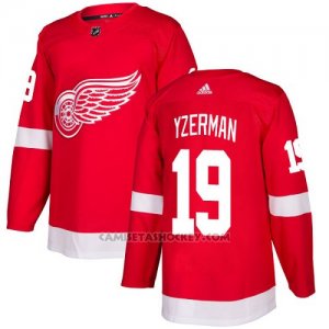 Camiseta Hockey Nino Detroit Red Wings 19 Steve Yzerman Rojo Home Autentico Stitched