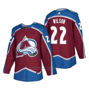 Camiseta Hockey Hombre Autentico Colorado Avalanche 22 Colin Wilson Home 2018 Rojo