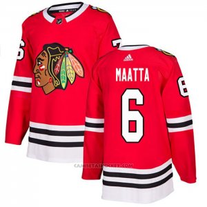 Camiseta Hockey Chicago Blackhawks 6 Olli Maatta Primera Autentico Rojo