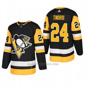 Camiseta Hockey Hombre Pittsburgh Penguins 24 Jarred Tinordi Home Autentico Jugador Negro