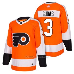 Camiseta Hockey Hombre Autentico Philadelphia Flyers 3 Radko Gudas Home 2018 Naranja