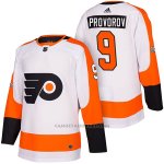 Camiseta Hockey Hombre Autentico Philadelphia Flyers 9 Ivan Provorov Away 2018 Blanco
