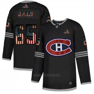 Camiseta Hockey Montreal Canadiens Andrew Shaw 2020 USA Flag Negro