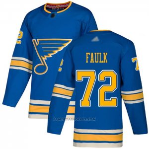 Camiseta Hockey St. Louis Blues 72 Justin Faulk Alterno Autentico Azul