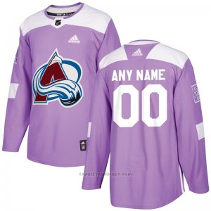 Camiseta Hockey Hombre Colorado Avalanche Personalizada Violeta