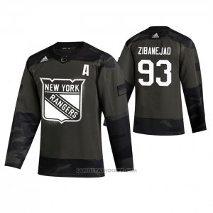 Camiseta Hockey New York Rangers Mika Zibanejad 2019 Veterans Day Camuflaje