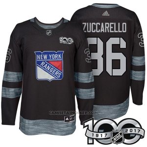 Camiseta Hockey Hombre New York Rangers 36 Mats Zuccarello 2017 Centennial Limited Negro