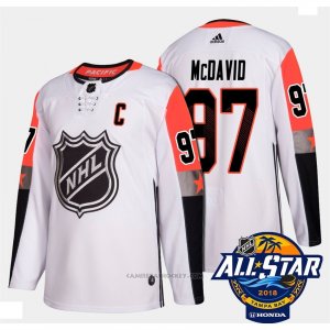Camiseta Hockey Hombre Edmonton Oilers 97 Connor Mcdavid Blanco 2018 All Star Autentico