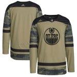 Camiseta Hockey Edmonton Oilers Logo Military Appreciation Team Autentico Practice Camuflaje
