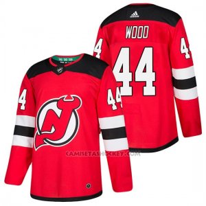 Camiseta New Jersey Devils Miles Wood 2018 New Season Nhl Home Autentico Rojo