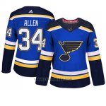 Camiseta Mujer St. Louis Blues 34 Jake Allen Blue Adizero Jugador Home