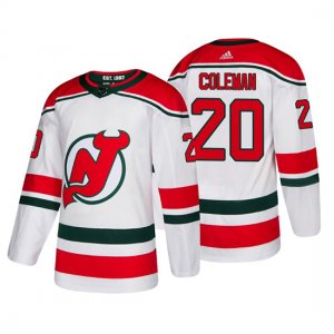 Camiseta New Jersey Devils Blake Coleman Alternato Autentico Blanco