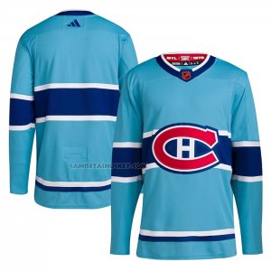 Camiseta Hockey Montreal Canadiens Reverse Retro Autentico Blank Azul