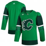 Camiseta Hockey Calgary Flames 2023 St. Patrick's Day Autentico Verde