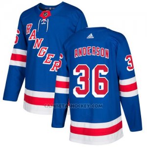 Camiseta Hockey Nino New York Rangers 36 Glenn Anderson Azul Home Autentico Stitched