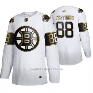 Camiseta Hockey Boston Bruins David Pastrnak Golden Edition Limited Blanco