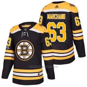 Camiseta Hockey Hombre Autentico Boston Bruins Brad Marchand Home 2018 Negro