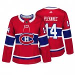 Camiseta Hockey Mujer Montreal Canadiens 14 Tomas Plekanec Rojo Autentico Jugador