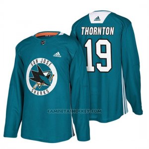 Camiseta San Jose Sharks Joe Thornton Teal New Season Practice
