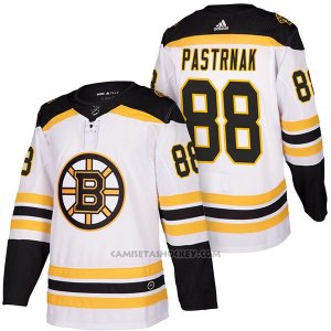 Camiseta Hockey Hombre Autentico Boston Bruins 88 David Pastrnak 2018 Away Blanco