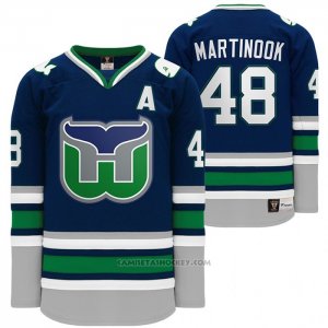 Camiseta Hockey Hartford Whalers Night Jordan Martinook Heritage Throwback Azul