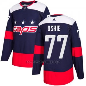Camiseta Hockey Hombre Washington Capitals 77 T.j. Oshie Azul Autentico 2018 Stadium Series Stitched