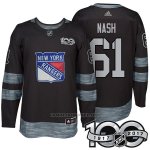 Camiseta Hockey Hombre New York Rangers 61 Rick Nash 2017 Centennial Limited Negro