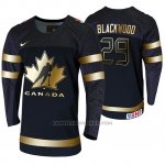 Camiseta Hockey Canada Mackenzie Negrowood 2020 IIHF World Junior Championship Golden Edition Limited Negro