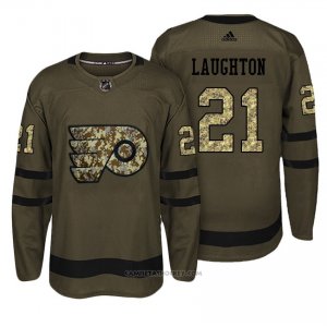 Camiseta Hockey Hombre Philadelphia Flyers 21 Scott Laughton Verde Camo