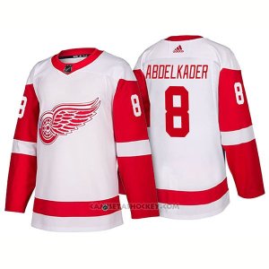 Camiseta Hockey Hombre Detroit Red Wings 8 Justin Abdelkader New Outfitted 2018 Blanco