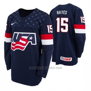 Camiseta Hockey USA Avery Hayes 2019 Hlinka Gretzky Cup Azul