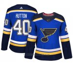 Camiseta Mujer St. Louis Blues 40 Carter Hutton Blue Adizero Jugador Home