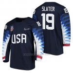 Camiseta USA Team Hockey 2018 Olympic Jim Slater 2018 Olympic Azul