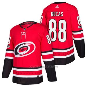 Camiseta Hockey Hombre Autentico Carolina Hurricanes 88 Martin Necas Home 2018 Rojo