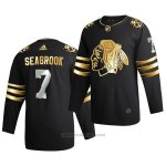 Camiseta Hockey Chicago Blackhawks Brent Seabrook Golden Edition Limited Autentico 2020-21 Negro