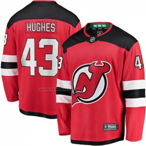 Camiseta Hockey New Jersey Devils Luke Hughes Primera Breakaway Rojo