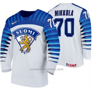 Camiseta Hockey Finlandia Niko Mikkola Home 2020 IIHF World Championship Blanco