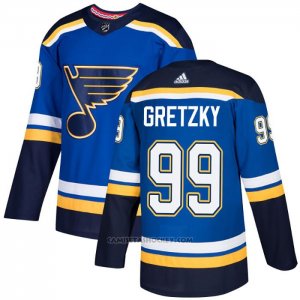 Camiseta Hockey St. Louis Blues 99 Wayne Gretzky Primera Autentico Azul