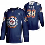 Camiseta Hockey Winnipeg Jets Logan Shaw 2020 Wasac Night Indigenous Heritage Azul