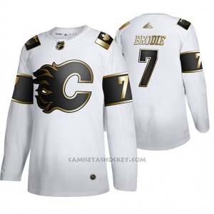 Camiseta Hockey Calgary Flames T. J. Brodie Golden Edition Limited Blanco