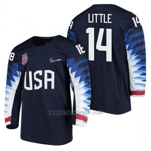 Camiseta USA Team Hockey 2018 Olympic Broc Little 2018 Olympic Azul